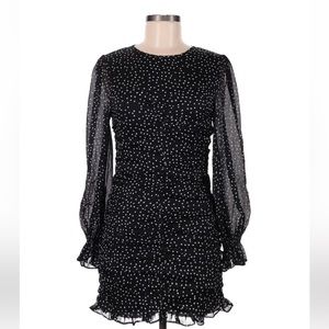 Vici × Fate | Ruched Long Sleeve Black Mini Dress NWT